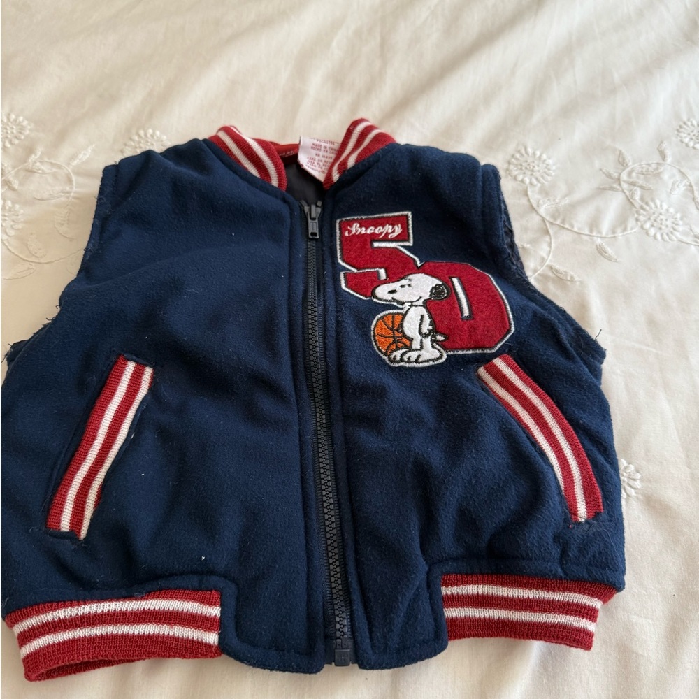 Kids Navy Blue Snoopy Vest